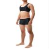 QinCiao Men's Mesh See-Through Crop Top Muscle Half Tops Racerback Tee Shirt with Boxer Shorts Black Medium view 2