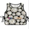 Gold Floral Cobbler Aprons with 2 Pockets for Women Men, Fashionable Printed Unisex Bib Waterproof Cleaning Smock Vest for Chef Kitchen Black White Clock Minimalist Geometric 2 Packs, 20''x 31.5'' view 1