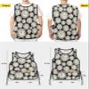 Gold Floral Cobbler Aprons with 2 Pockets for Women Men, Fashionable Printed Unisex Bib Waterproof Cleaning Smock Vest for Chef Kitchen Black White Clock Minimalist Geometric 2 Packs, 20''x 31.5'' view 3