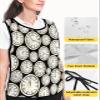 Gold Floral Cobbler Aprons with 2 Pockets for Women Men, Fashionable Printed Unisex Bib Waterproof Cleaning Smock Vest for Chef Kitchen Black White Clock Minimalist Geometric 2 Packs, 20''x 31.5'' view 4