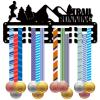 CREATCABIN Trail Running Medal Holder Display Medal Hangers Rack Sports Metal Hanging Awards Iron Small Mount Decor Awards for Wall Home Badge Race Gymnastics Swimming Medalist Black 11.4 x 5.1 Inch view 1