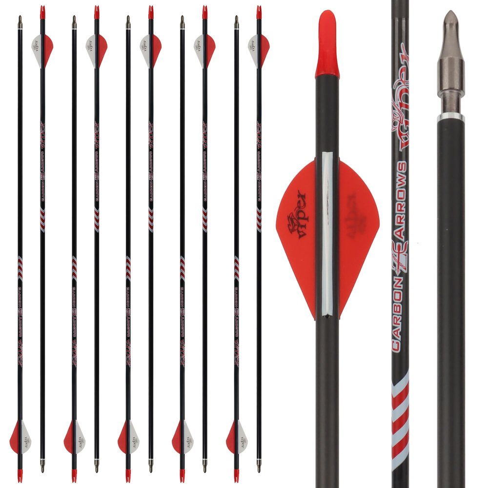 31 Inch Archery 400 Spine Pure Carbon Arrows with 100 Grain Field Points for Compound Recurve Bow Hunting Practice (10PCS)