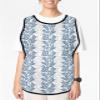 Geometric Leaves Cobbler Aprons with 2 Pockets for Women Men, Fashionable Printed Unisex Bib Waterproof Cleaning Smock Vest for Chef Kitchen Fall Winter Tree Leaf Navy Grey 1 Pack, 20''x 27.5'' view 2