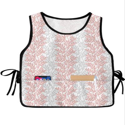 Blush Pink Cobbler Aprons with 2 Pockets for Women Men, Fashionable Printed Unisex Bib Waterproof Cleaning Smock Vest for Chef Kitchen Farmhouse Country Forest Leaves Grey 1 Pack, 20''x 27.5''