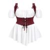Rosegal Women Plus Size Gothic Off The Shoulder Top Set Lacee-up Medieval Renaissance Underbust Corset Renaissance Costume Tunic (White 4/1X) view 1