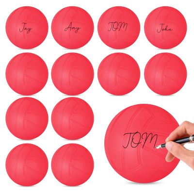 SMAODSGN 12 PCS 4 Inch Mini Volleyball Balls Miniature Volleyballs Roundnet Game Replacement Balls Little Volleyball Gifts for Players Team Teen Pool Stadium (Red)
