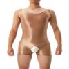 Zaldita Men's One Piece Lingerie Romper Silky Bodysuits Hollow Out Boxers Seamless Sheer Nylon Jumpsuits Coffee Medium view 1