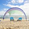 TOBTOS Beach Tent Sun Shelter with UPF50+ Protection, 11.5' x 10.5' Beach Canopy Fit 4-6 Person, Outdoor Camping Sun Shade with 6 Sandbags for Beach, Backyard, Picnic view 2