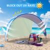 TOBTOS Beach Tent Sun Shelter with UPF50+ Protection, 11.5' x 10.5' Beach Canopy Fit 4-6 Person, Outdoor Camping Sun Shade with 6 Sandbags for Beach, Backyard, Picnic view 4