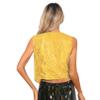 YiZYiF Womens Retro 1920s Sequin Vest Waistcoat Disco Dancing Top Button Up Single Breasted Vest Gold Small view 2