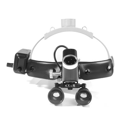 4X-R Portable Lab LED Light Led Headlamps Binocular Loupes & Aluminum Box