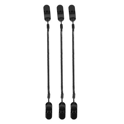 Gavigain 3pcs hat Clips hat Retainer, Black Cap Retainer Hat Clip for Fishing Apparel Keeper and Coiled Cord for Hats for Golfing Fishing Boating Sailing