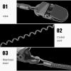 Gavigain 3pcs hat Clips hat Retainer, Black Cap Retainer Hat Clip for Fishing Apparel Keeper and Coiled Cord for Hats for Golfing Fishing Boating Sailing view 4