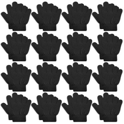 ONESING 16 Pairs Kid Gloves Knitted Children Gloves Bulk for Boys Girls - Stylish and Snug Winter Accessories