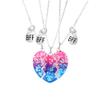 925 sterling Silver Half Heart Necklace For Couples, Cute Cartoon Glitter Heart Necklaces for Women, Matching Necklace Attract Butterfly BFF, A Piece of Charm Clavicle Chain Friendship Jewelry view 2