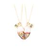 925 sterling Silver Half Heart Necklace For Couples, Cute Cartoon Glitter Heart Necklaces for Women, Matching Necklace Attract Butterfly BFF, A Piece of Charm Clavicle Chain Friendship Jewelry view 4