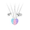 925 sterling Silver Half Heart Necklace For Couples, Cute Cartoon Glitter Heart Necklaces for Women, Matching Necklace Attract Butterfly BFF, A Piece of Charm Clavicle Chain Friendship Jewelry view 1