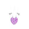 925 sterling Silver Half Heart Necklace For Couples, Cute Cartoon Glitter Heart Necklaces for Women, Matching Necklace Attract Butterfly BFF, A Piece of Charm Clavicle Chain Friendship Jewelry view 2