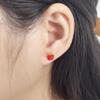 18g Titanium Apple Fruit Earrings for Women Girls 14k Gold Plated Surgical Stainless Steel Hypoallergenic Tiny Studs Cartilage Tragus Screw Back Conch Piercing Sensitive Ear Homecoming Jewelry (Red) view 2