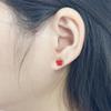 18g Titanium Apple Fruit Earrings for Women Girls 14k Gold Plated Surgical Stainless Steel Hypoallergenic Tiny Studs Cartilage Tragus Screw Back Conch Piercing Sensitive Ear Homecoming Jewelry (Red) view 3