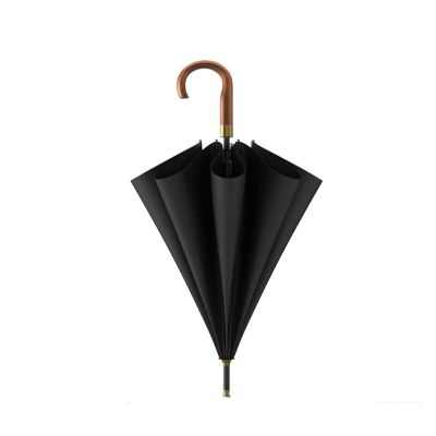 OXOAMP Stick Umbrellas Windproof Large Golf Umbrella Automatic Open Umbrellas with Wooden Handle for Men and Family Stylish (Color : Black)