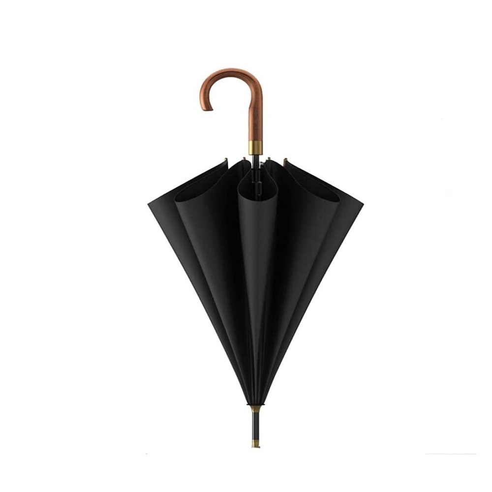 OXOAMP Stick Umbrellas Windproof Large Golf Umbrella Automatic Open Umbrellas with Wooden Handle for Men and Family Stylish (Color : Black)