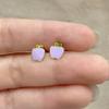 18g Titanium Apple Fruit Earrings for Women Girls 14k Gold Plated Surgical Stainless Steel Hypoallergenic Tiny Studs Cartilage Tragus Screw Back Piercing Sensitive Ear Homecoming Jewelry (Purple) view 4