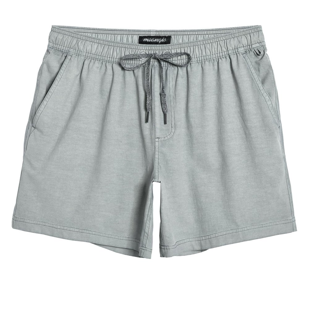 maamgic Men's 5 inch Inseam Shorts Pull-On Relaxed Fit Comfort Stretch Short Shorts with Pocket Washed Grey New X-Large