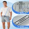 maamgic Men's 5 inch Inseam Shorts Pull-On Relaxed Fit Comfort Stretch Short Shorts with Pocket Washed Grey New X-Large view 4
