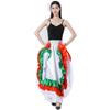 Adult Ruffles Black Red Green Maxi Long Dance Skirt Folklorico Skirt for Mexican Flamenco Halloween Costume (White Skirt-Green/red Ruffles) view 4