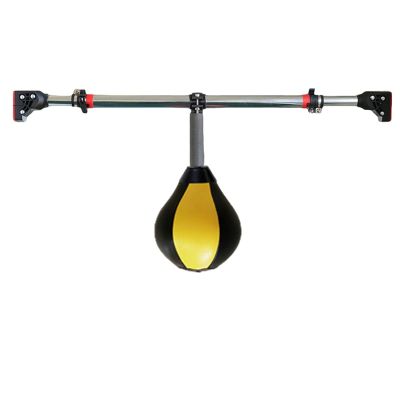 Boxing Speed Bag for No Punching Required, Premium Leather Bag with Inflator, Easy to Install and Use, Improve Your Speed and Reflexes (Color : Yellow Black, Size : 22cm/8.7in Ball)