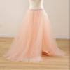 EllieHouse Split Long Floor Length Tulle Skirt for Prom Party Evening Blush Pink L view 3