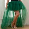 AiberLisha Womens High Low Tulle Tutu Skirt for Prom Party Dark Green XL XXL view 2