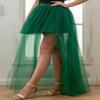 AiberLisha Womens High Low Tulle Tutu Skirt for Prom Party Dark Green XL XXL view 3