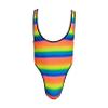 LiiYii Men's One Piece Elastic Body Chest Harness Jockstrap Bodysuit Hollow Out Wrestling Singlet Leotard Coloful Large view 1