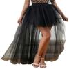 AiberLisha Womens High Low Tulle Tutu Skirt for Prom Party Black L view 1