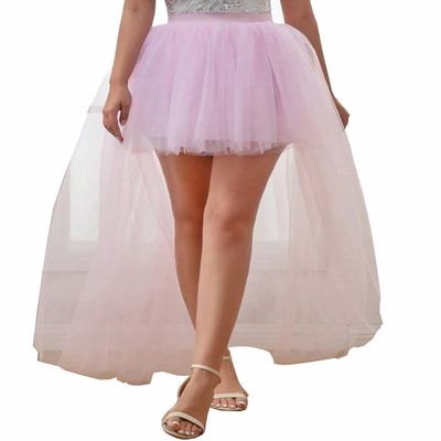 AiberLisha Womens High Low Tulle Tutu Skirt for Prom Party Light Pink S M