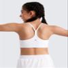 CRZ YOGA Girls Butterluxe Y Back Sports Bra - Yoga Athletic Casual Tops Scoop Neck Spaghetti Strap Padded Crop Kids Teen White Small view 2