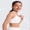 CRZ YOGA Girls Butterluxe Y Back Sports Bra - Yoga Athletic Casual Tops Scoop Neck Spaghetti Strap Padded Crop Kids Teen White Small view 4