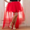 AiberLisha Womens High Low Tulle Tutu Skirt for Prom Party Red XL XXL view 2