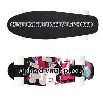 Customized 22" Maple Skateboard,Upload Pictures/Text to Customize Exclusive Skateboard, Suitable for Beginners, Teenagers, Adults, Fish Board, Solid Bracket, Load-Bearing 176LBS