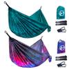 Foxelli Camping Hammock Bundle of 2  Lightweight Parachute Nylon Portable Hammocks with Tree Ropes and Carabiners view 1