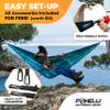 Foxelli Camping Hammock Bundle of 2  Lightweight Parachute Nylon Portable Hammocks with Tree Ropes and Carabiners view 2