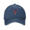 KOSPOGO Beautiful Lobster Baseball Cap for Men Women Hats Adjustable Vintage Cowboy Hat Dad Hats Navy Blue view 2