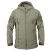 SWJGLITTR Men's Soft Shell Outdoor Jacket Waterproof Hooded Military Tactical Coat Men Winter Hiking Sherpa Lined Outwear (Army green,XX-Large) view 1
