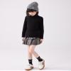 ACESTAR Girls Solid Lettuce Trim Mock Neck Shirt Long Sleeve Slim Fit Ribbed Knit Tee Ruffle Tops Soft Base LayerBlack,120/4-5T view 3