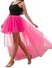 AiberLisha Womens High Low Tulle Tutu Skirt for Prom Party Hot Pink S M