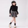 ACESTAR Girls Solid Lettuce Trim Mock Neck Shirt Long Sleeve Slim Fit Ribbed Knit Tee Ruffle Tops Soft Base LayerBlack,110/3-4T view 4