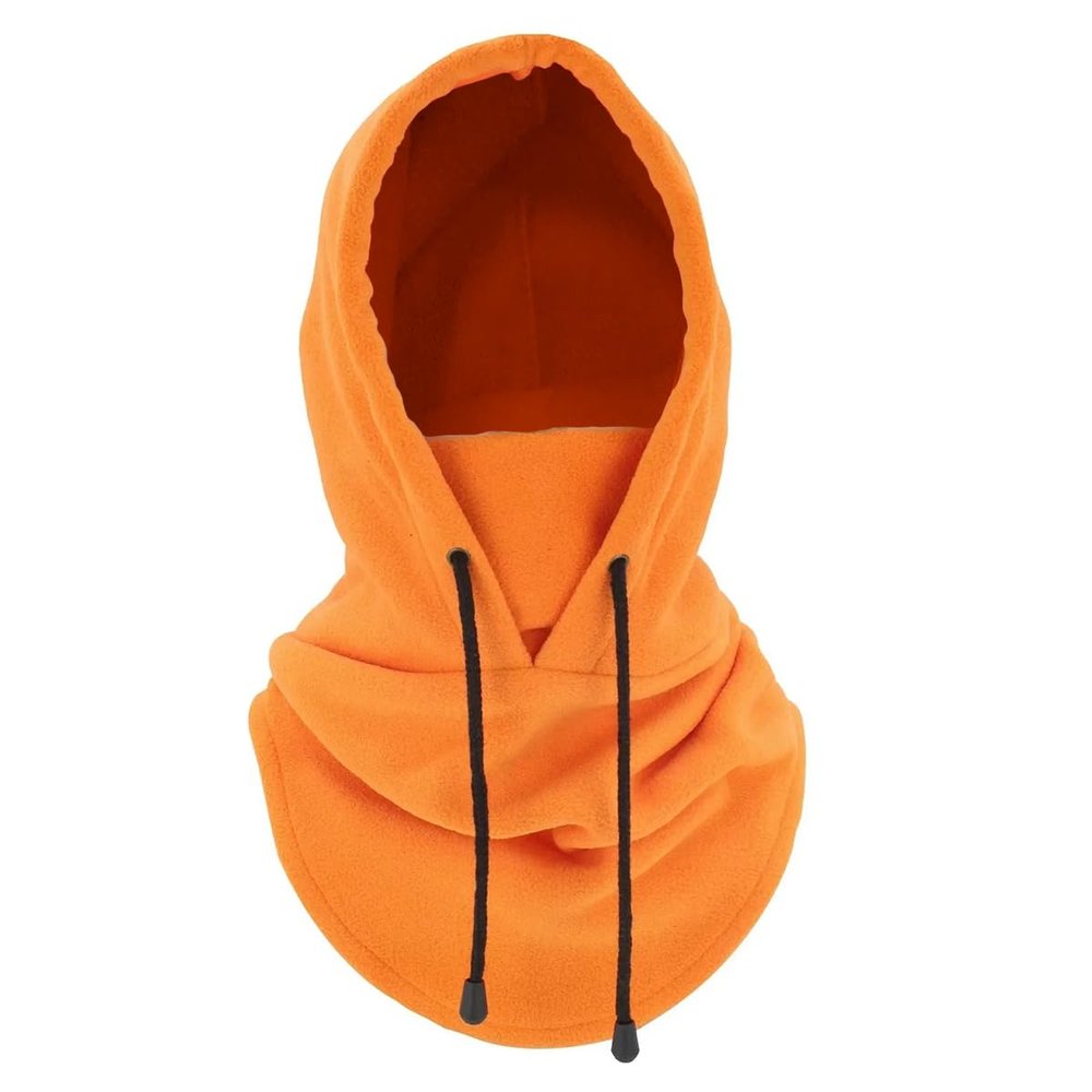 ECYC Unisex Cold Weather Balaclava, Winter Warm Windproof Face Mask Fleece Hooded Scarf for Women Men Orange
