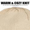 Clakllie Daily Skull Cap Knit Cuff Beanie Hat Solid Color Watch Caps Stretch Stocking Hats for Outdoor Sports,S-Beige view 3
